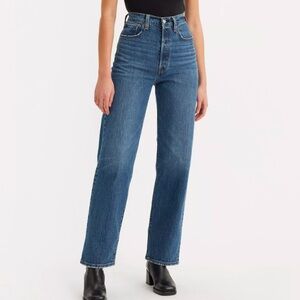 Levi’s Ribcage Straight Ankle Jeans 28 Dark Wash